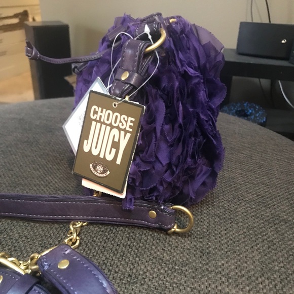 Juicy Couture evening bag chiffon tissue grape NWT - Picture 3 of 8
